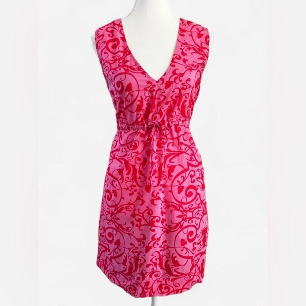 Swell by Cynthia Rowley Pink Swirl Cotton Mini Dress | Size L - Picture 2 of 9